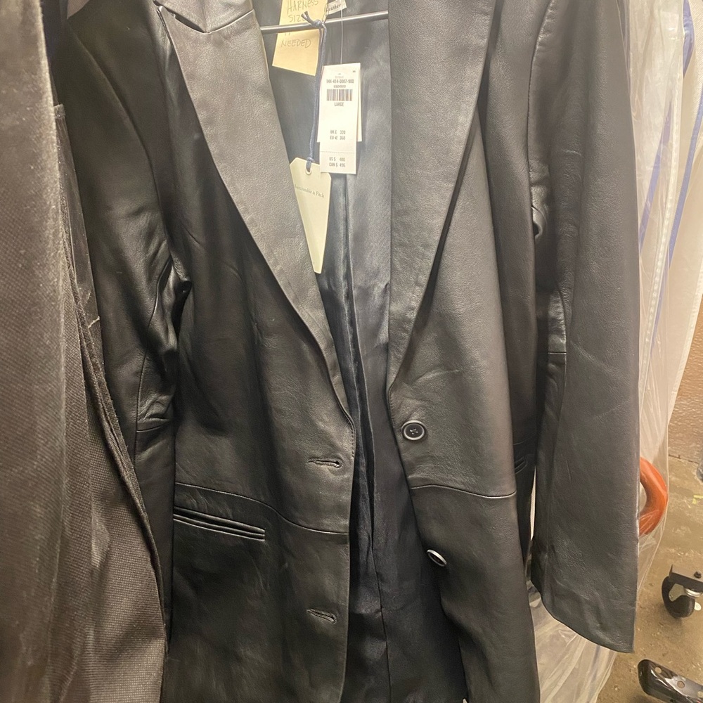 Abercrombie & Fitch Black Leather Blazer